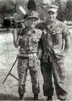 Rudy Marsh, right,  on Barrier Island, South Vietnam, 1969