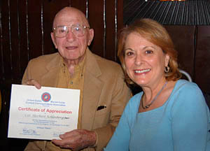 Colonel Herb Schlosberg and his daughter at an LA Chapter luncheon in 2008.