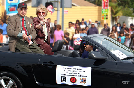 Eddie and Leah Kafafian during the Sixth Annual San Fernando Valley Veterans Day Parade, Nov. 11, 2009.