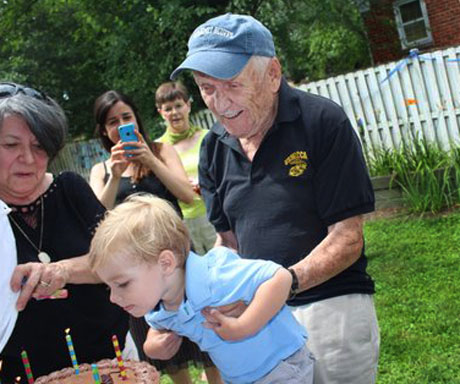 USMCCCA member and grandfather Don Knight at a surprise party in June. Knight was celebrating his 90th birthday at his daughter's home in Silver Spring, MD. (Photo by Phil Black-Knight) 